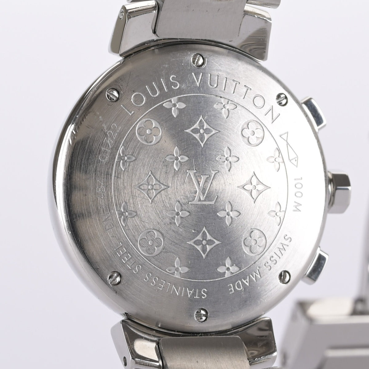 LV LOUIS VUITTON Tambour Q1322 Brown & Silver 34mm Ladies Watch7