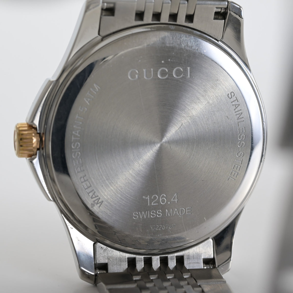 GUCCI G Timeless Rose Gold & Steel Diamond Bezel Black Dial 38mm Quartz Watch7