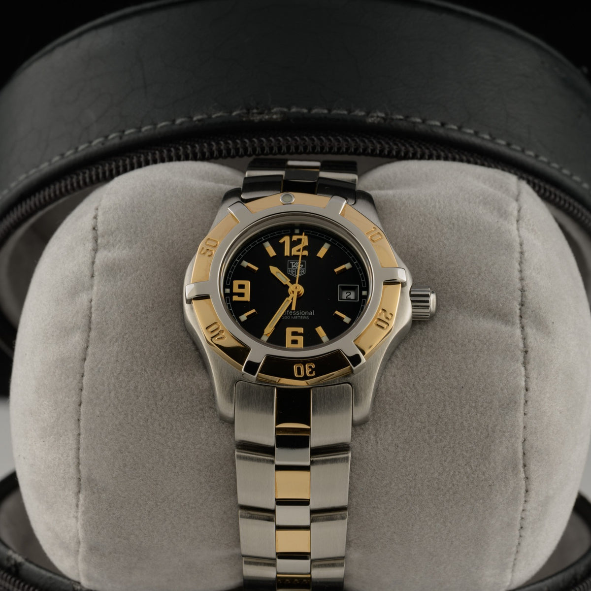 TAG Heuer Professional 2000 Exclusive Black & Gold 29mm Ladies Watch +B&P6