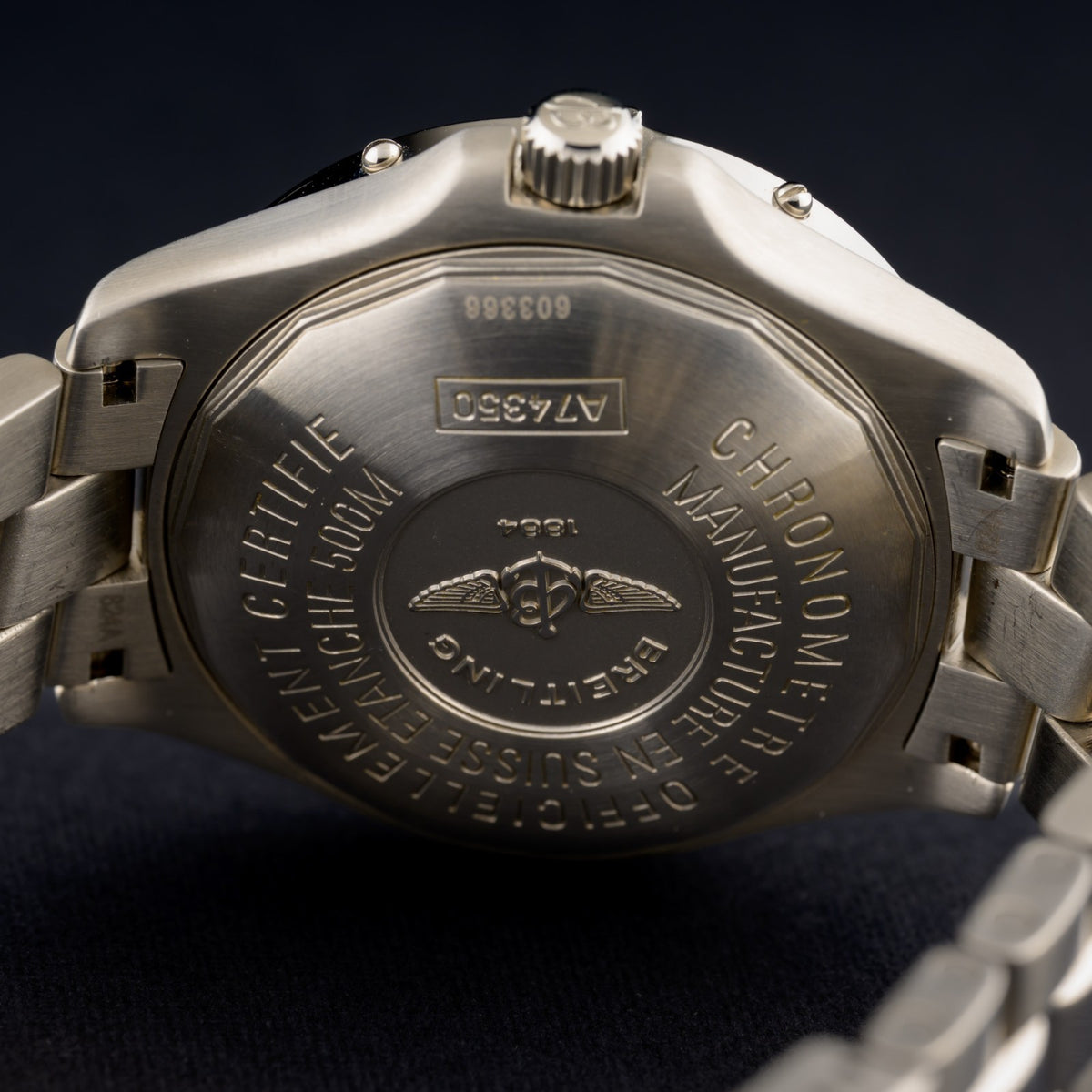 Breitling Colt Diver 500m A74350 Blue Dial 38mm Quartz Watch + B&P8