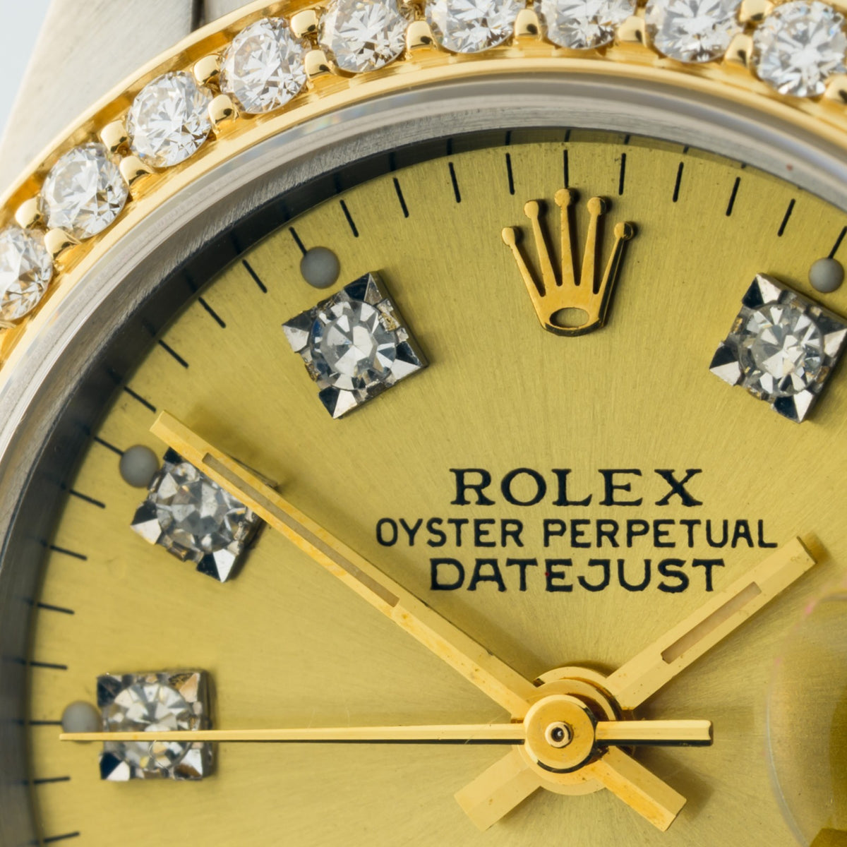 Serviced Rolex Datejust 69173 Custom Diamond 18k Gold 26mm Ladies Watch6