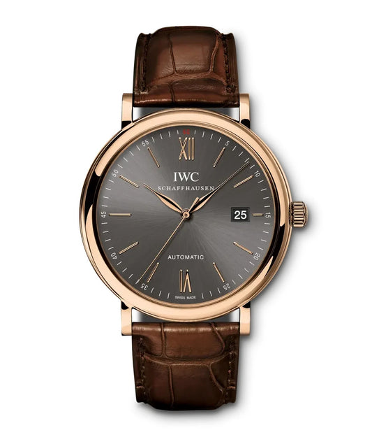 IWC Portofino IW356511 Automatic 18k Rose Gold 40mm Gray Dial Watch + Box/Papers0