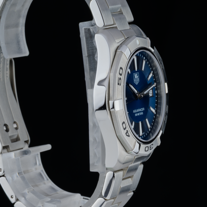 New TAG Heuer Aquaracer WAP1112 Blue 39mm Quartz Men's Watch + Box / Manual4