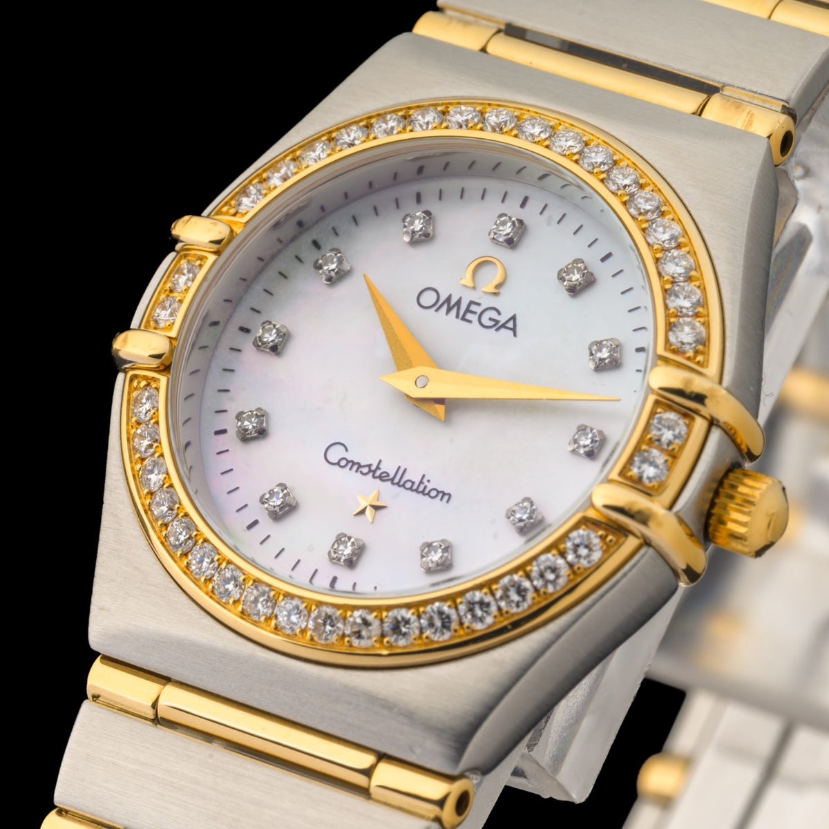 OMEGA Constellation 1267.75 18k Gold & Steel Factory Diamond 23mm Ladies Watch3
