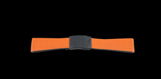 Breitling TwinPro Orange Rubber 26mm Strap 234S + DLC Titanium Push Clasp0