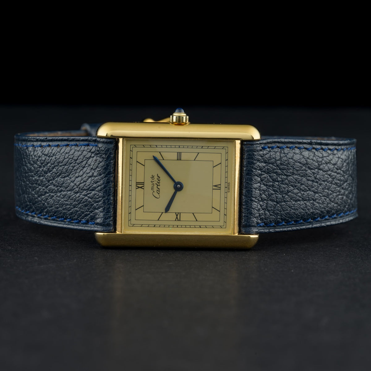 Cartier Must Tank Large 681006 Sector Dial Gold Vermeil 23x30mm Quartz Watch5