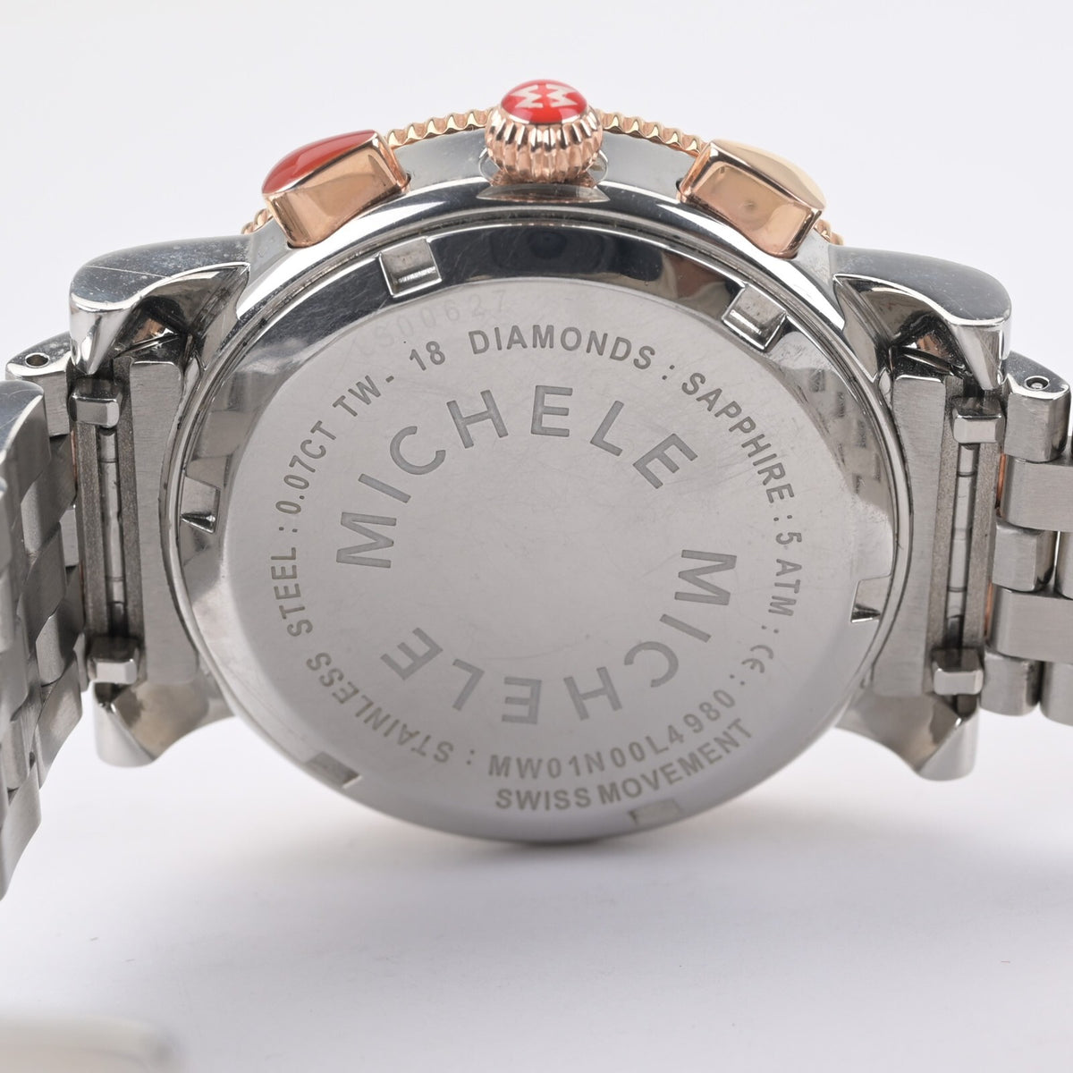 Michele Sport Sail MW01N00L4980 Rose Gold Diamond Dial 38mm Ladies Watch5