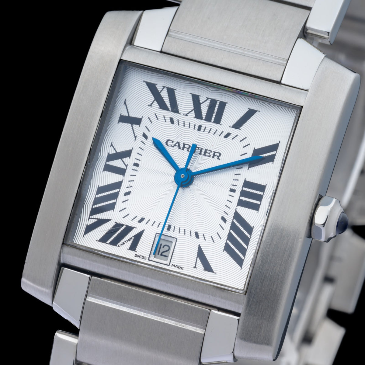 Cartier Tank Francaise Large 2302 Automatic 28x32mm White Roman Dial Watch3