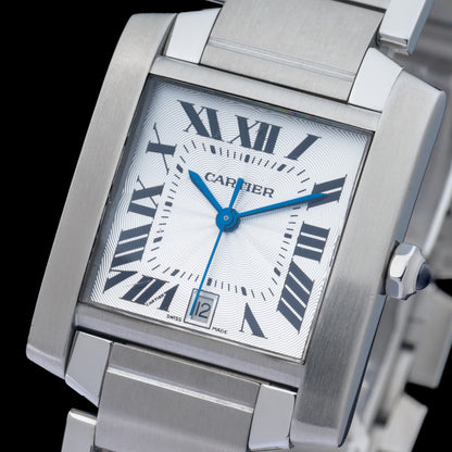 Cartier Tank Francaise Large 2302 Automatic 28x32mm White Roman Dial Watch3