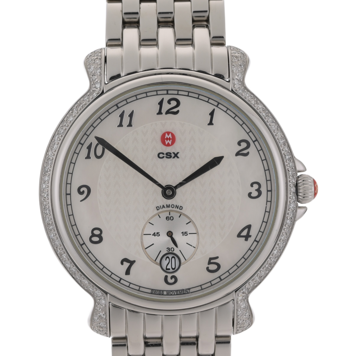MICHELE CSX 94 Diamond Bezel 0.55 CTW MOP Dial 38mm Ladies Watch0