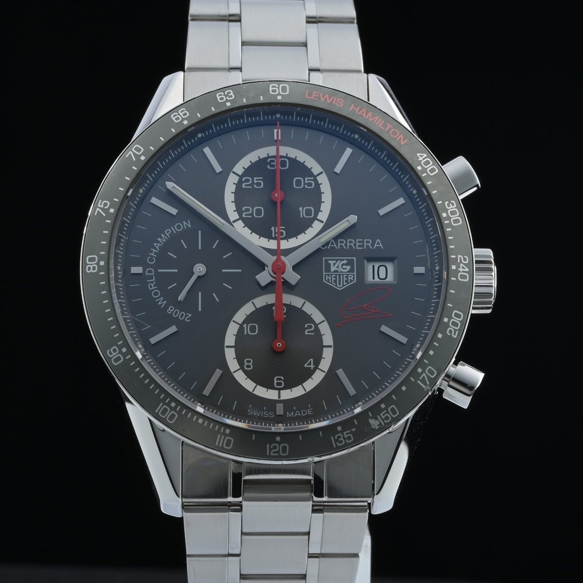 TAG Heuer Carrera CV201M Lewis Hamilton Limited 41mm Gray Auto Men's Watch0