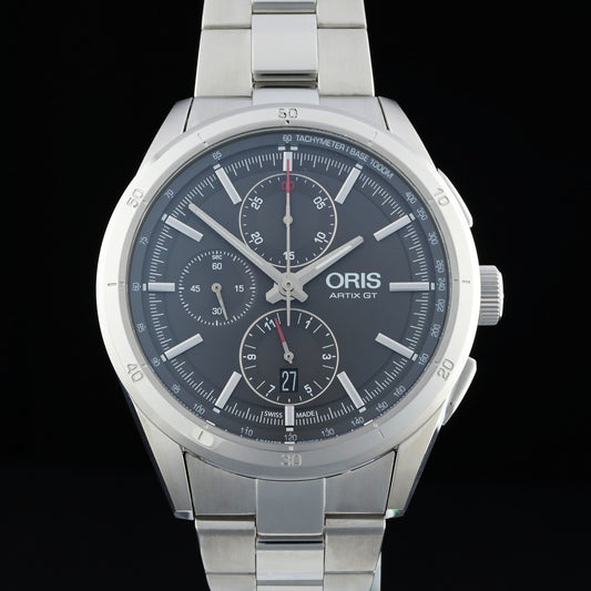 Oris Artix GT Chronograph 44mm Gray Dial Automatic Steel Men's Watch + Box0