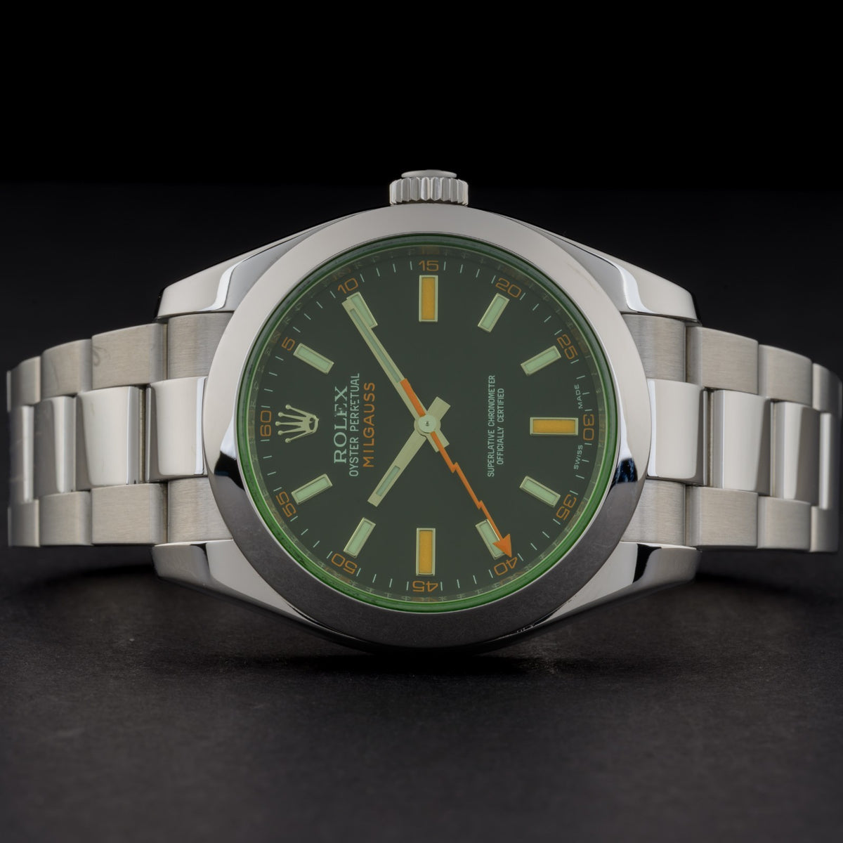 Rolex Milgauss 116400GV Green 40mm Automatic Men's Watch +B&P6
