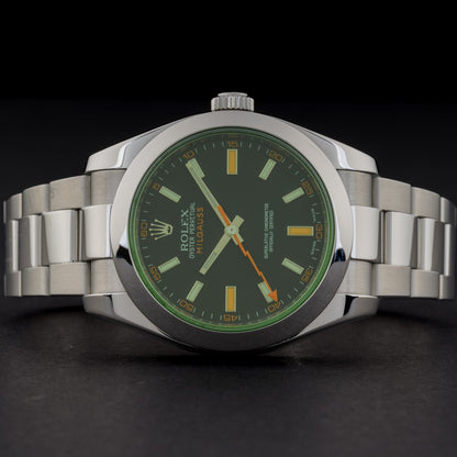 Rolex Milgauss 116400GV Green 40mm Automatic Men's Watch +B&P6