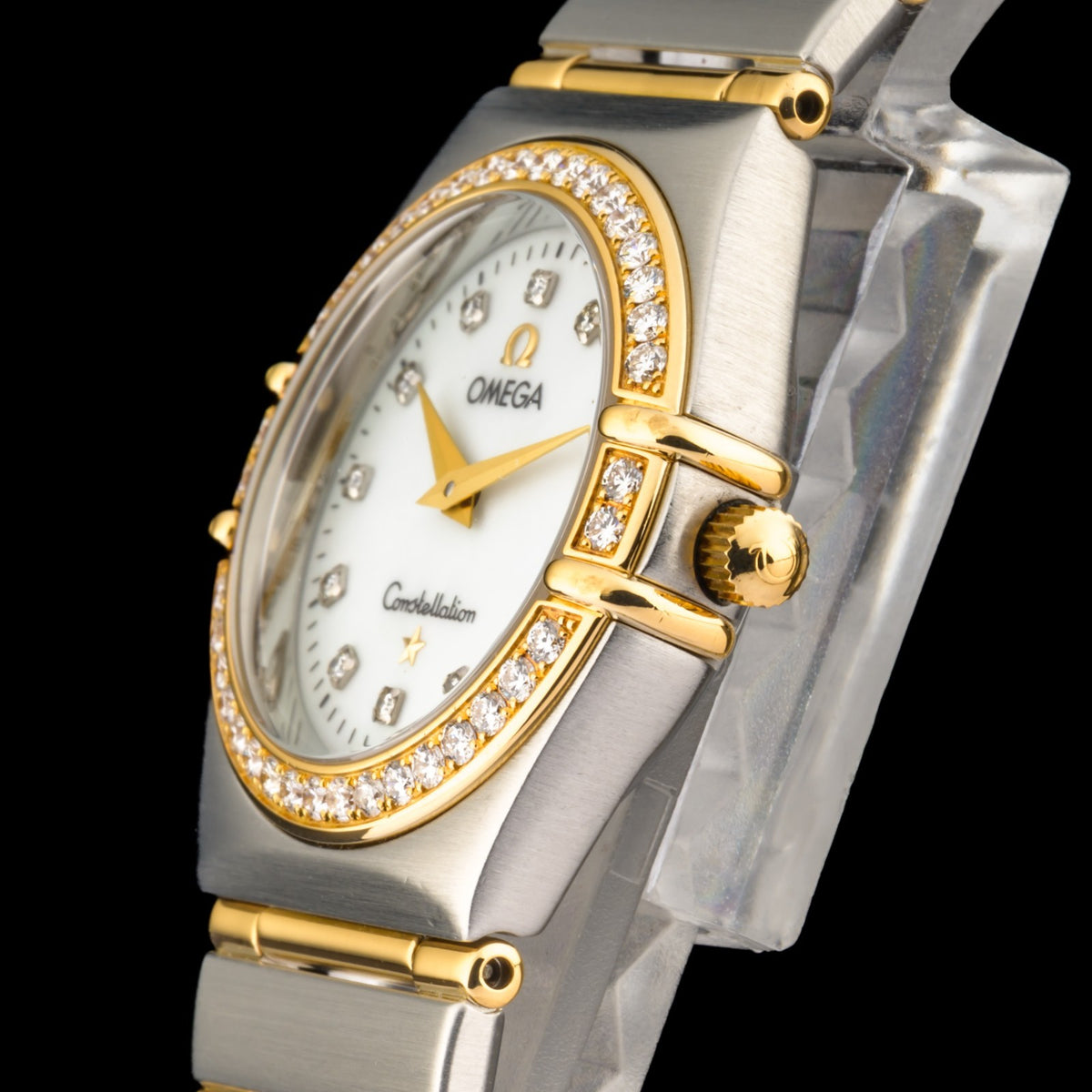 OMEGA Constellation 1267.75 18k Gold & Steel Factory Diamond 23mm Ladies Watch1