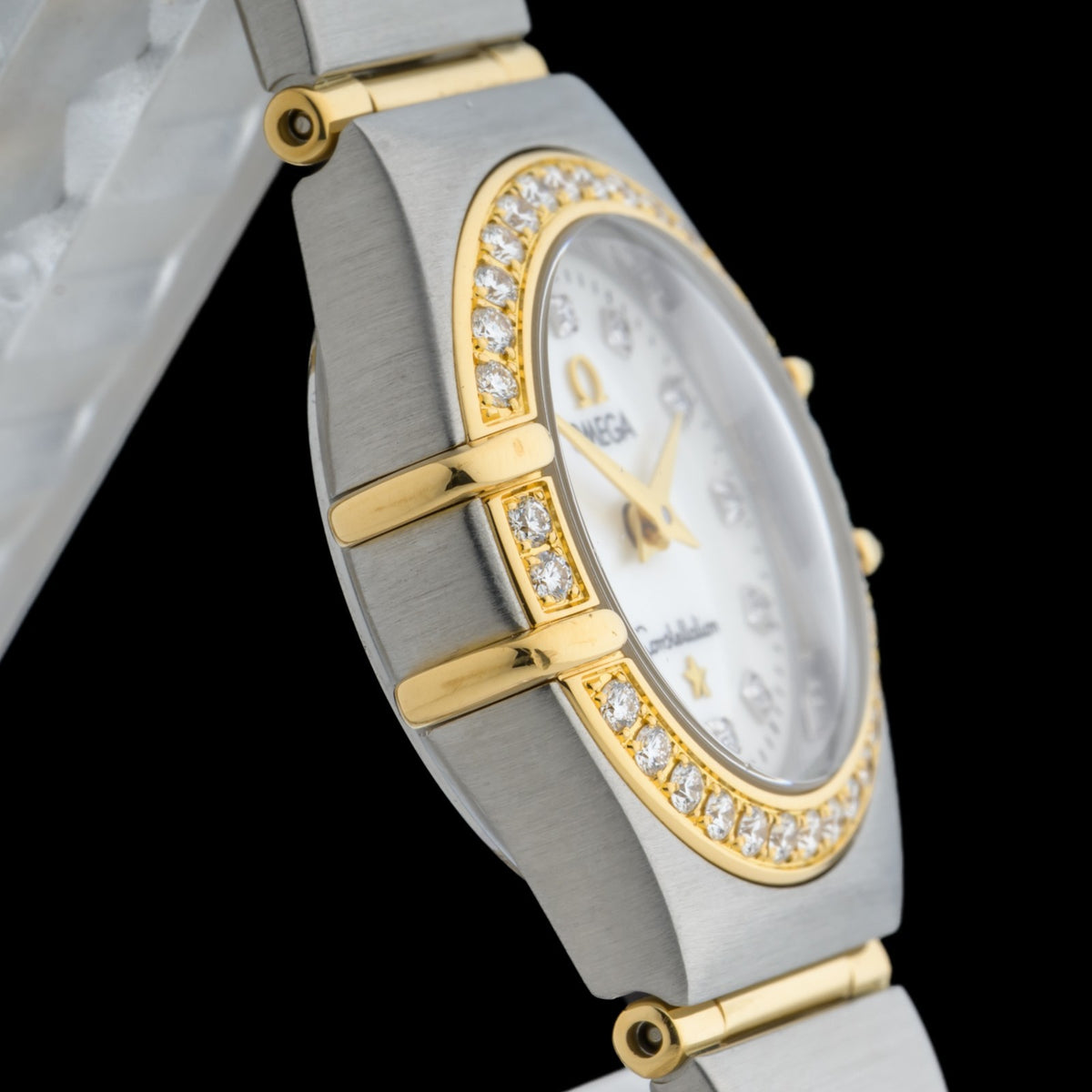 OMEGA Constellation 23mm Factory Diamond MOP Dial 23mm 18k Gold Ladies Watch2
