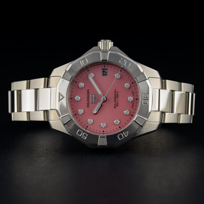 TAG Heuer Aquaracer Solargraph WBP1318 Pink Diamond 34mm Ladies Watch Full Set7