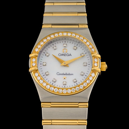 OMEGA Constellation 1267.75 18k Gold & Steel Factory Diamond 23mm Ladies Watch0