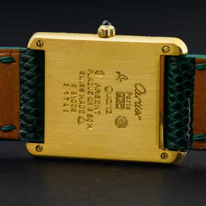 Cartier Must Tank Large 681006 Lemon Roman Dial 23x30mm Quartz Watch + Pouch8