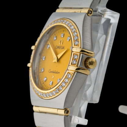 OMEGA Constellation Mini 1267.15 Diamond Full Bar 23mm 18k Gold & Steel Watch1