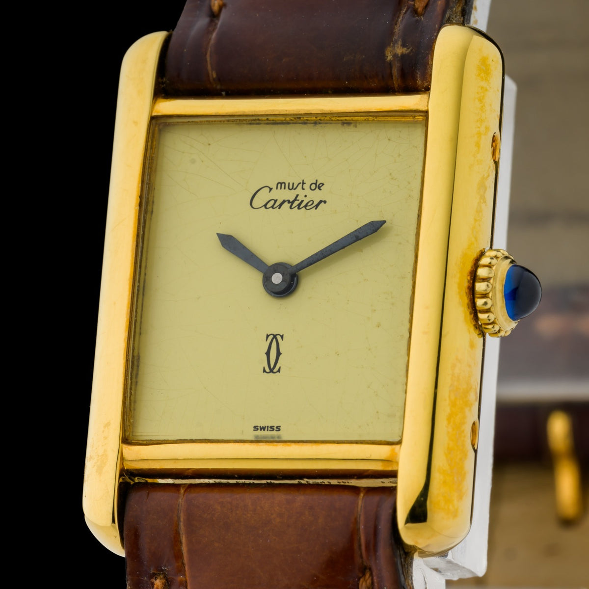Cartier Tank Must Small Lemon Dial  21mm Gold Vermeil Manual Ladies Watch3