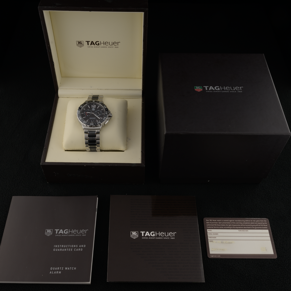 TAG Heuer Formula 1 Grand Date WAU111C Black 42mm Quartz Men's Watch +B&P1