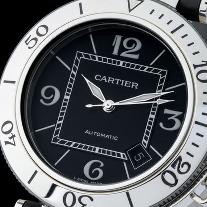 Cartier Pasha Seatimer 40mm Black Steel & Rubber Automatic Men's Watch8