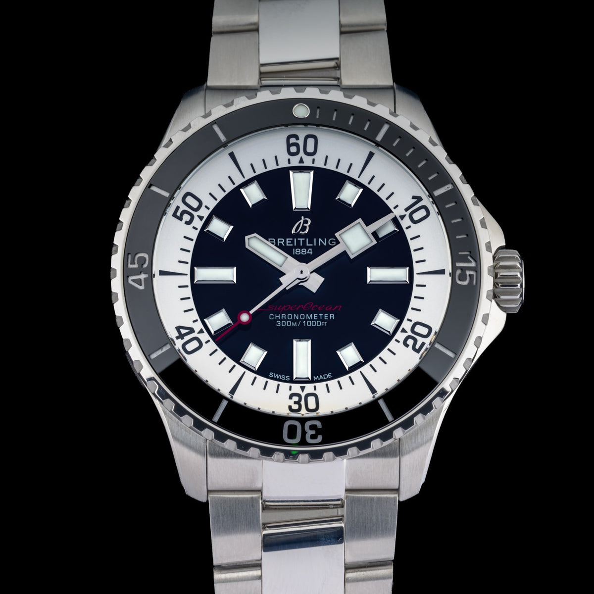 Breitling SuperOcean A17376 Automatic Black Dial 44mm Men's Watch + Box0