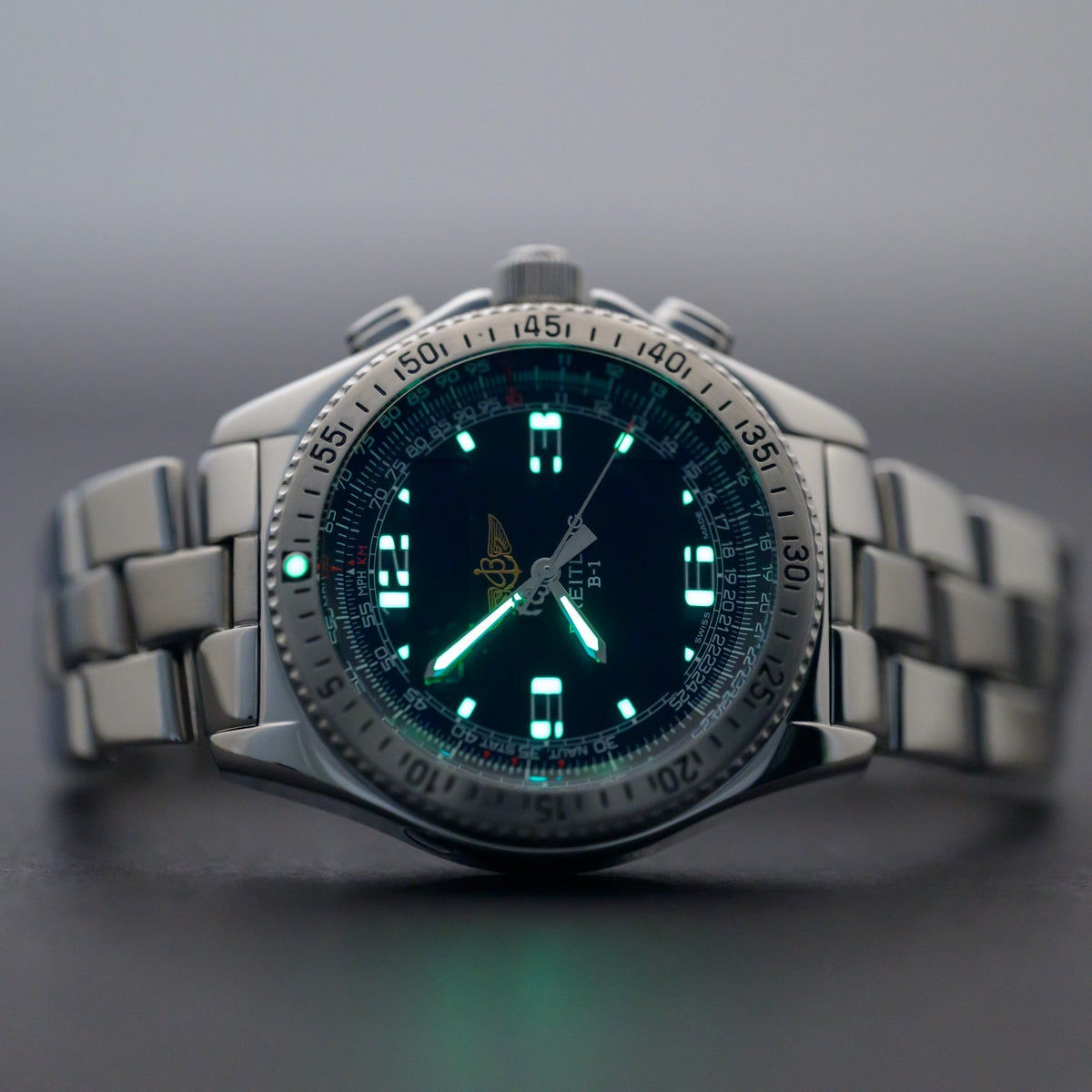 Breitling B-1 A68362 Black Dial 44mm Stainless Steel Digital Men's Watch5