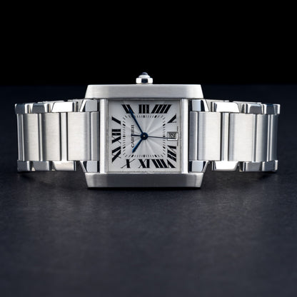 Cartier Tank Francaise Large 2302 Automatic 28x32mm White Roman Dial Watch4