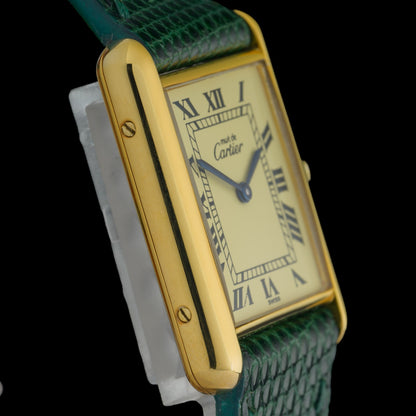 Cartier Must Tank Large 681006 Lemon Roman Dial 23x30mm Quartz Watch + Pouch4