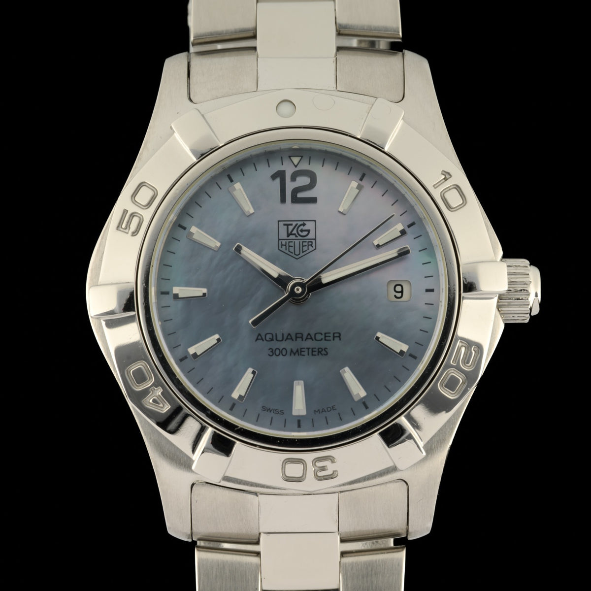 TAG Heuer Aquaracer WAF1417 Blue Mother of Pearl 27mm Quartz Ladies Watch0
