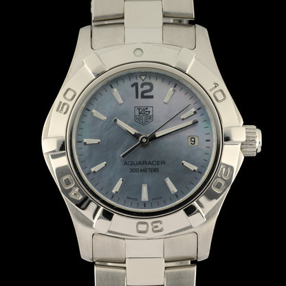 TAG Heuer Aquaracer WAF1417 Blue Mother of Pearl 27mm Quartz Ladies Watch0
