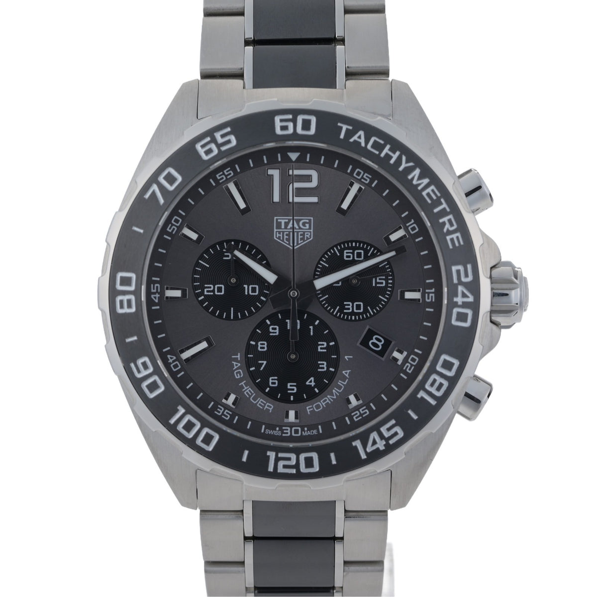 TAG Heuer Formula 1 Chrono CAZ1011 Steel 43mm Black Ceramic Men's Watch +B&P0