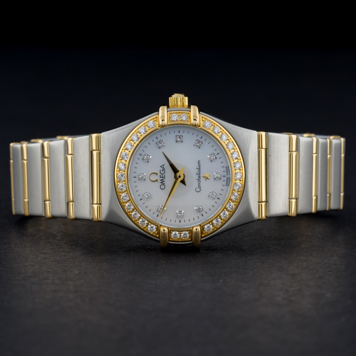 OMEGA Constellation 23mm Factory Diamond MOP Dial 23mm 18k Gold Ladies Watch4