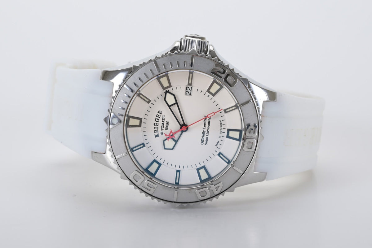 Krieger K1001S Sea Stallion Automatic Limited Edition 42mm White Men's Watch B&P7