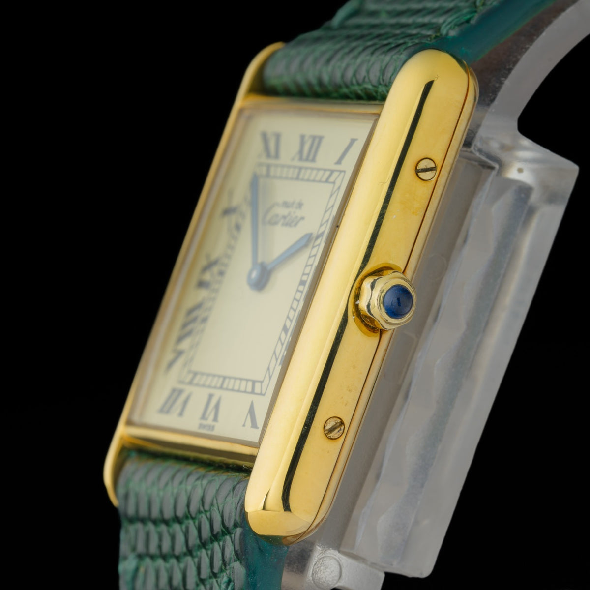 Cartier Must Tank Large 681006 Lemon Roman Dial 23x30mm Quartz Watch + Pouch3