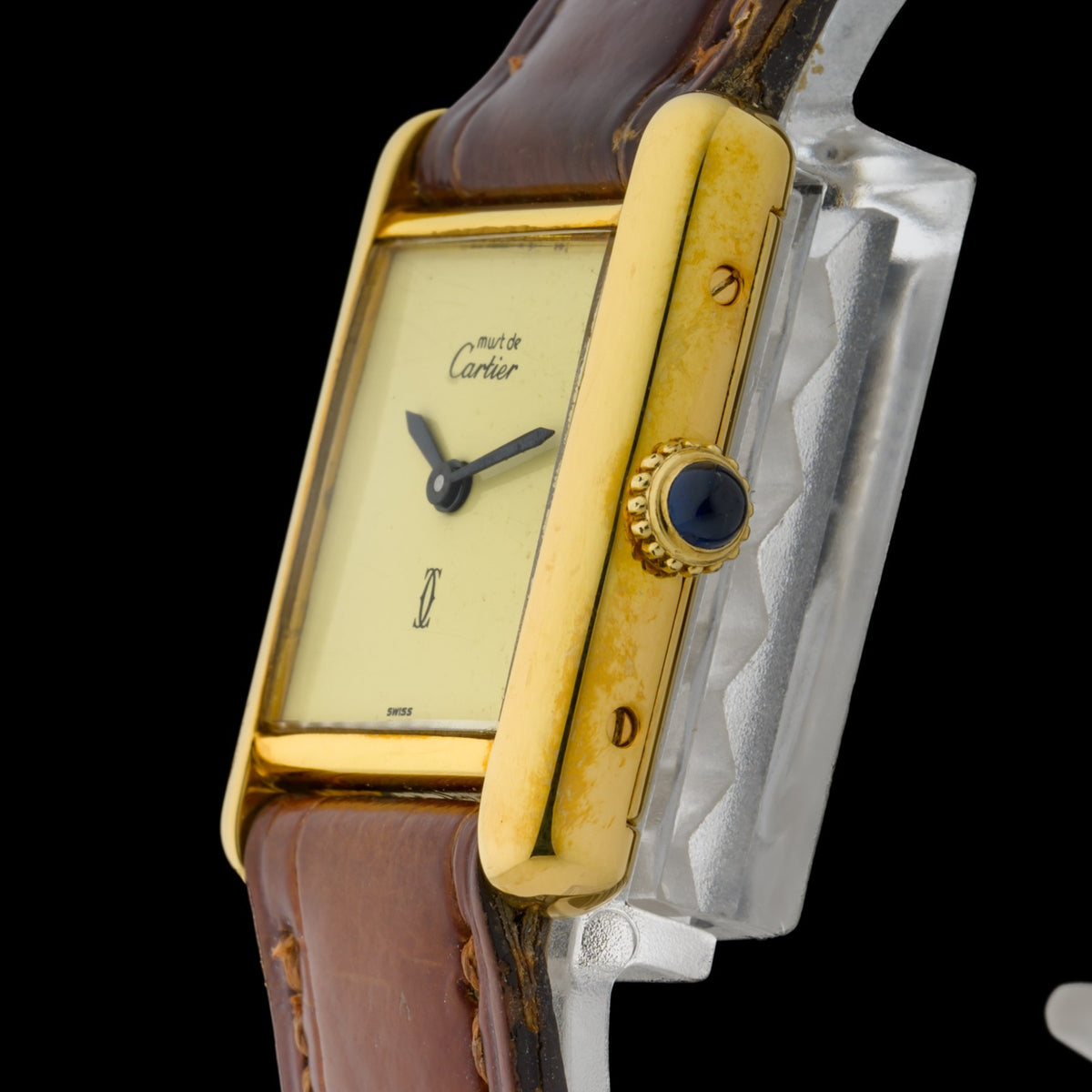 Cartier Tank Must Small Lemon Dial  21mm Gold Vermeil Manual Ladies Watch1