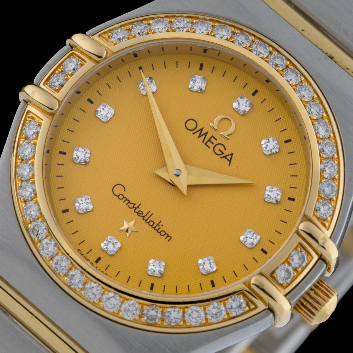 OMEGA Constellation Mini 1267.15 Diamond Full Bar 23mm 18k Gold & Steel Watch3