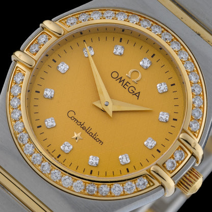 OMEGA Constellation Mini 1267.15 Diamond Full Bar 23mm 18k Gold & Steel Watch3
