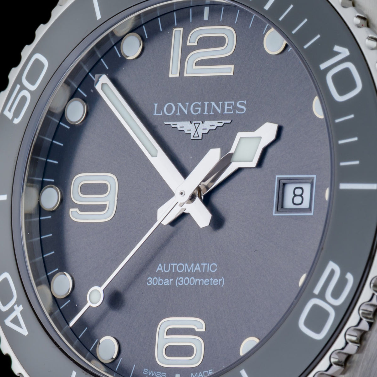 Longines HydroConquest Sunray Gray 43mm Ceramic Bezel Auto Men's Watch Full Set4