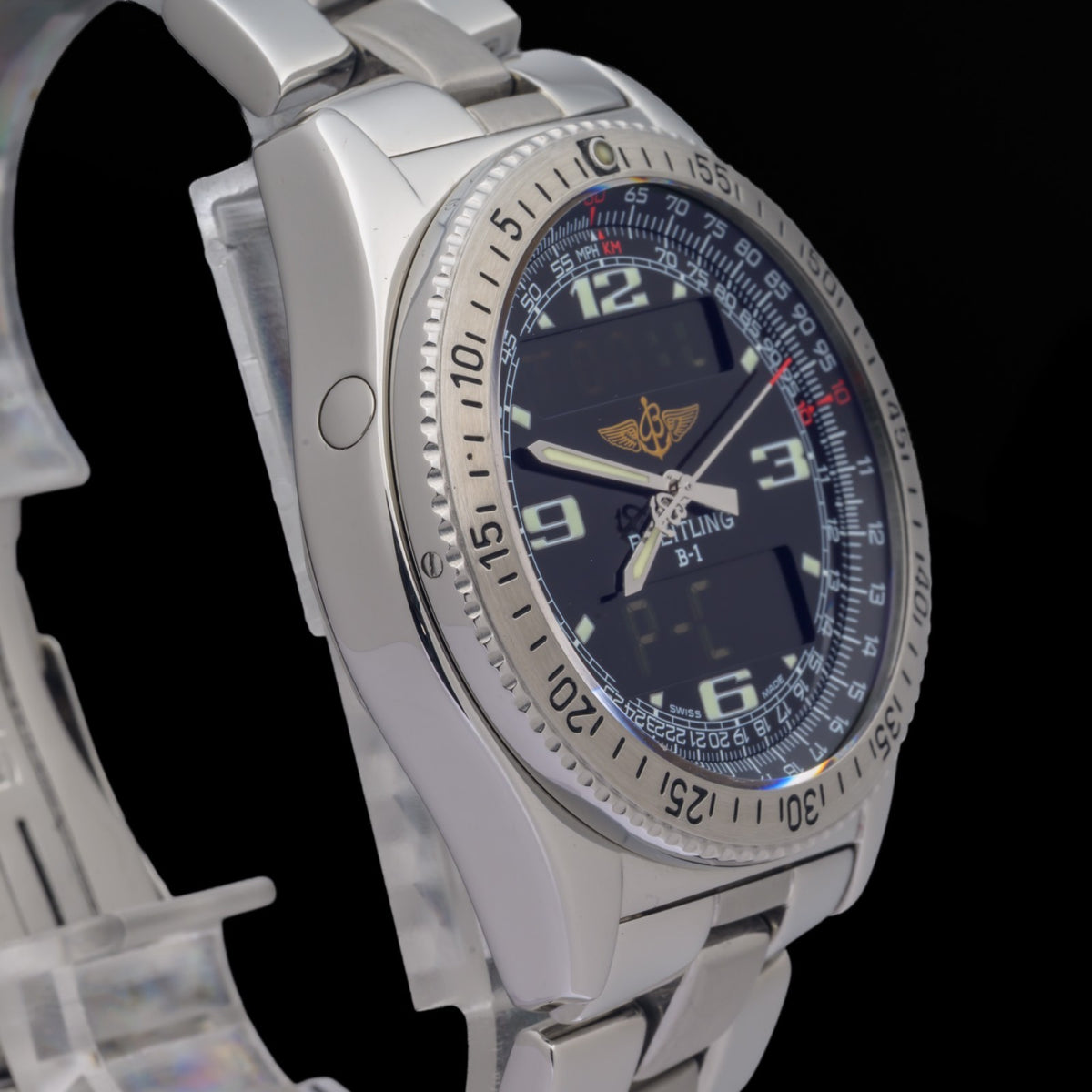 Breitling B-1 A68362 Black Dial 44mm Stainless Steel Digital Men's Watch2