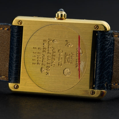 Cartier Must Tank Large 681006 Sector Dial Gold Vermeil 23x30mm Quartz Watch7