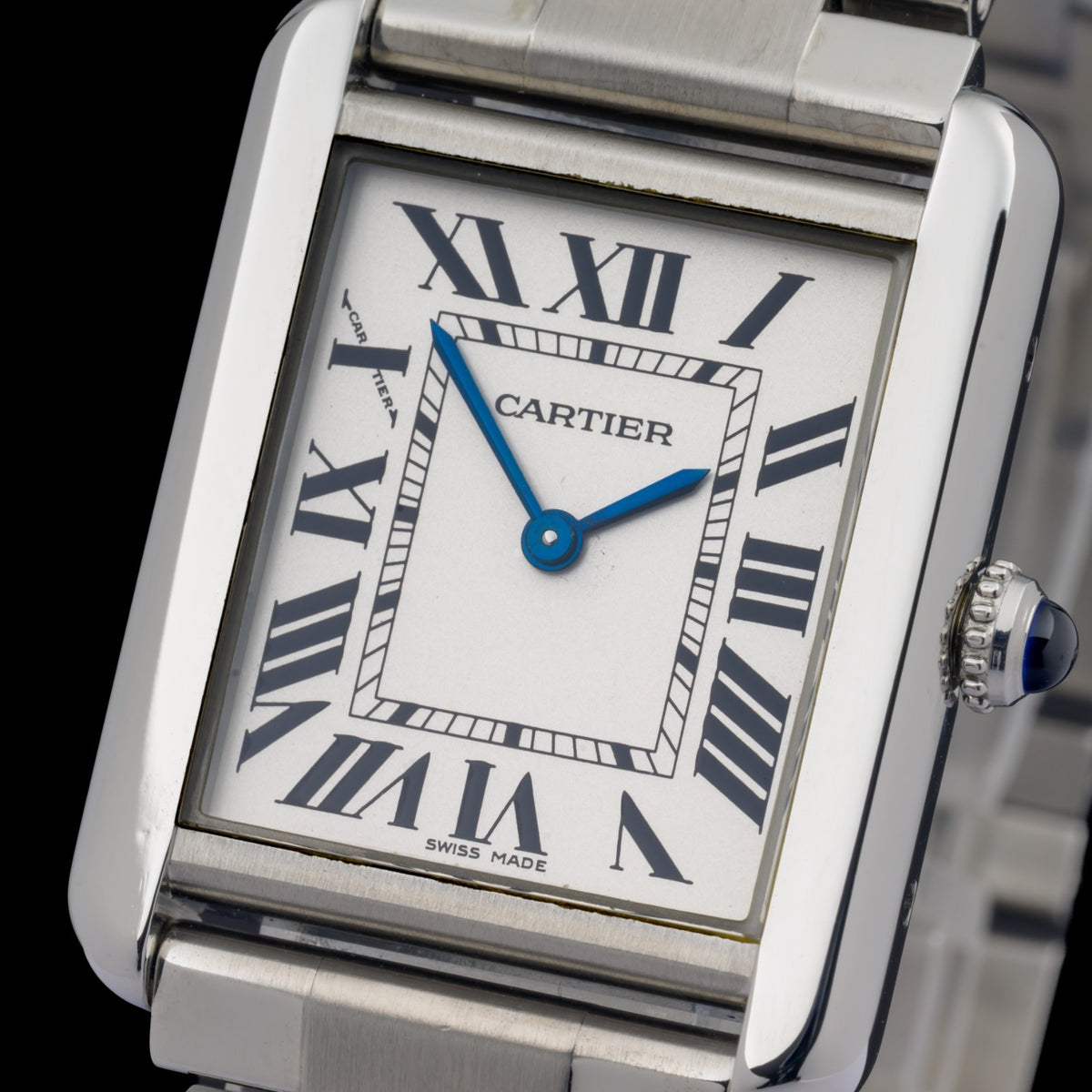 Cartier Tank Solo 3170 White Roman Dial 24x31mm Steel Quartz Watch3