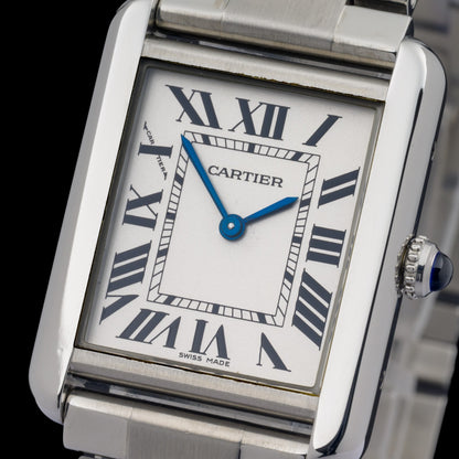 Cartier Tank Solo 3170 White Roman Dial 24x31mm Steel Quartz Watch3
