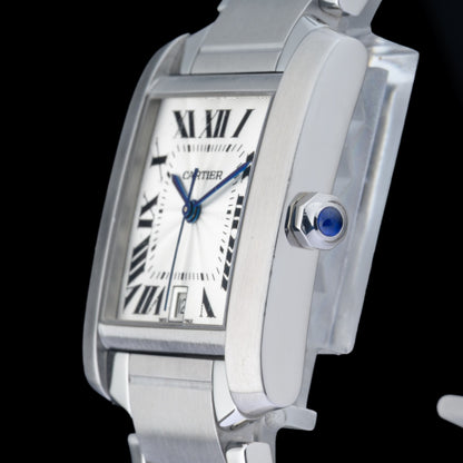 Cartier Tank Francaise Large 2302 Automatic 28x32mm White Roman Dial Watch1