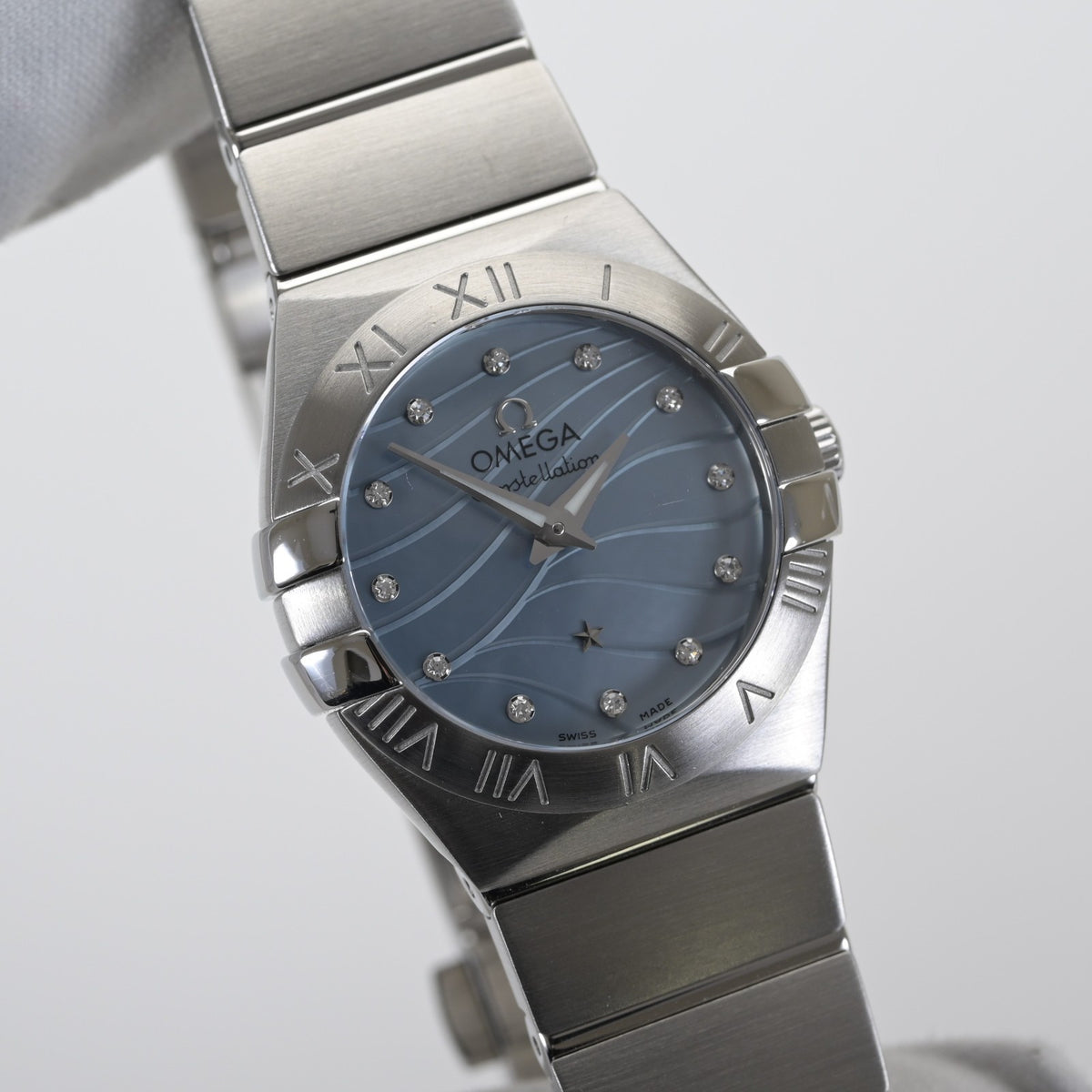 OMEGA Constellation 123.10.27.20.57.001 Blue Diamond MOP SS 27mm Ladies Watch2