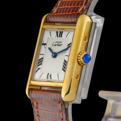 Cartier Tank Must Small 20x28mm White Dial Gold Vermeil Ladies Quartz Watch1