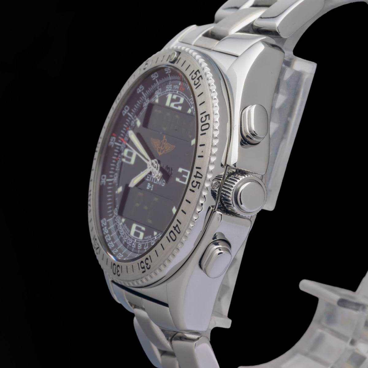 Breitling B-1 A68362 Black Dial 44mm Stainless Steel Digital Men's Watch1