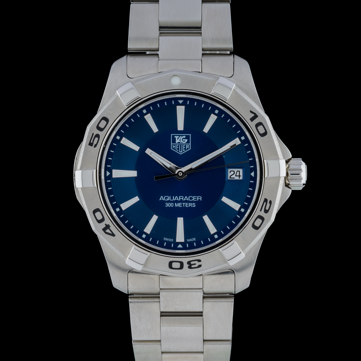 New TAG Heuer Aquaracer WAP1112 Blue 39mm Quartz Men's Watch + Box / Manual0